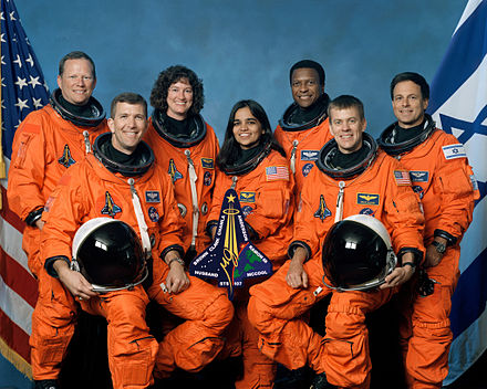 The seven-member crew of Space Shuttle Columbia, STS-107.