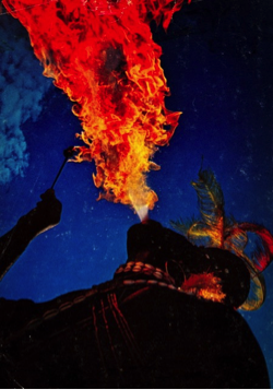 A target — a fire-eater.