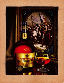 Another bad target — a Courvoisier liquor advertisement — avoided by an ex-alcoholic subject.